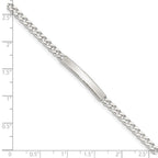 Sterling Silver Diamond-cut Engraveable Curb Link ID Bracelet