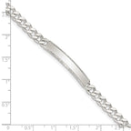 Sterling Silver Diamond-cut Engraveable Curb Link ID Bracelet
