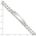 Sterling Silver Diamond-cut Engraveable Curb Link ID Bracelet