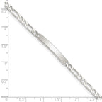 Sterling Silver Engraveable 7 in. Figaro Link ID Bracelet