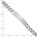 Sterling Silver 8inch Engraveable Antiqued Curb Link ID Bracelet