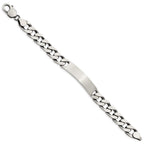 Sterling Silver 7.5inch Engraveable Antiqued Curb Link ID Bracelet