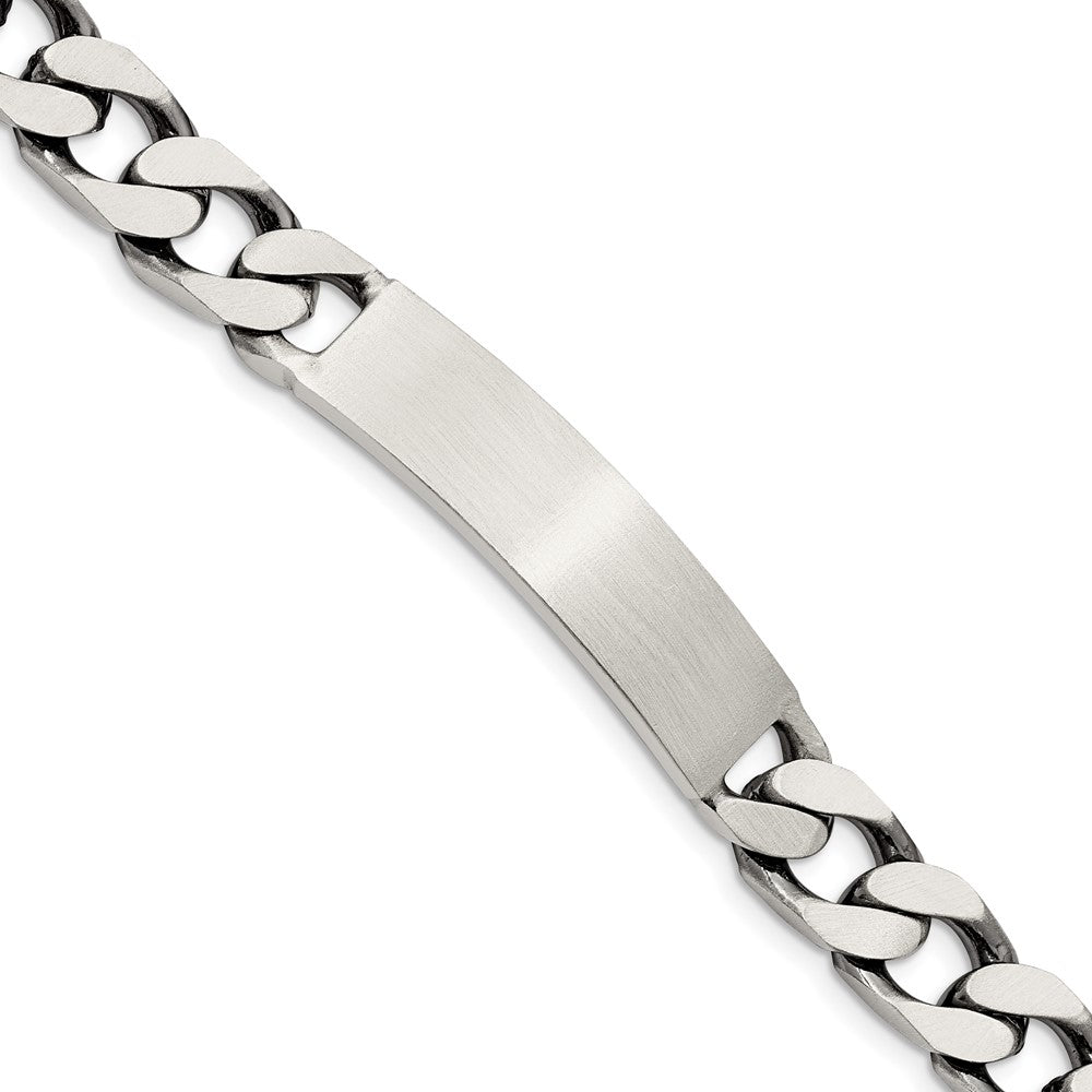 Sterling Silver 7.5inch Engraveable Antiqued Curb Link ID Bracelet
