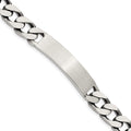 Sterling Silver 8.5inch Engraveable Antiqued Curb Link ID Bracelet