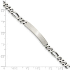 Sterling Silver 7inch Engraveable Antiqued Figaro Link ID Bracelet