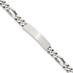 Sterling Silver 8inch Engraveable Antiqued Figaro Link ID Bracelet