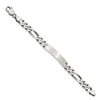 Sterling Silver 7inch Engraveable Antiqued Figaro Link ID Bracelet
