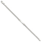 Sterling Silver Polished Engraveable Curb Link ID Bracelet