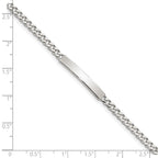 Sterling Silver Polished Engraveable Curb Link ID Bracelet