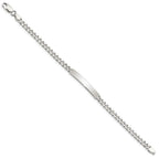 Sterling Silver 8inch Polished Engraveable Curb Link ID Bracelet