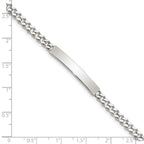 Sterling Silver 8inch Polished Engraveable Curb Link ID Bracelet