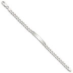 Sterling Silver 8inch Polished Engraveable Curb Link ID Bracelet