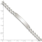 Sterling Silver 8inch Polished Engraveable Curb Link ID Bracelet