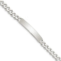 Sterling Silver 8inch Polished Engraveable Curb Link ID Bracelet
