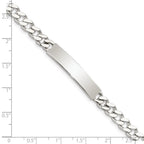 Sterling Silver 8inch Polished Engraveable Curb Link ID Bracelet