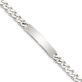 Sterling Silver 8inch Polished Engraveable Curb Link ID Bracelet