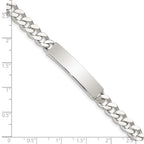 Sterling Silver Polished Engraveable Curb Link ID Bracelet