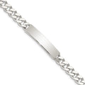 Sterling Silver 8inch Polished Engraveable Curb Link ID Bracelet