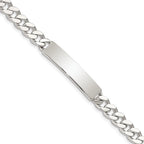 Sterling Silver 8inch Polished Engraveable Curb Link ID Bracelet