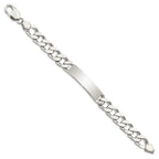 Sterling Silver Polished Engraveable Curb Link ID Bracelet