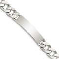 Sterling Silver 8.5inch Polished Engraveable Curb Link ID Bracelet