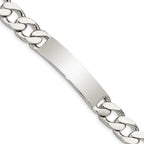 Sterling Silver 8.5inch Polished Engraveable Curb Link ID Bracelet