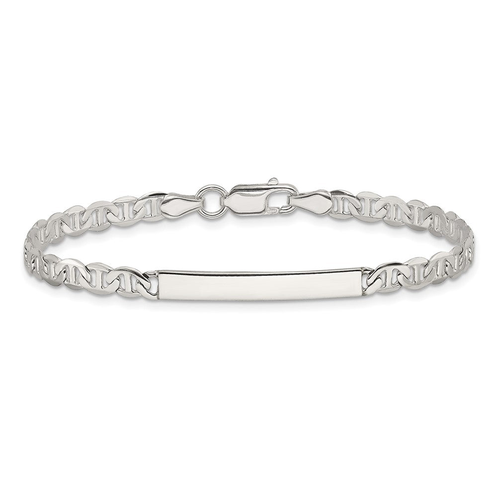 Sterling Silver 8inch Polished Engraveable Anchor Link ID Bracelet