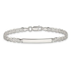 Sterling Silver 8inch Polished Engraveable Anchor Link ID Bracelet