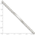 Sterling Silver 8inch Polished Engraveable Anchor Link ID Bracelet