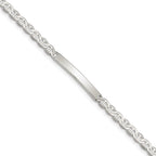 Sterling Silver 8inch Polished Engraveable Anchor Link ID Bracelet