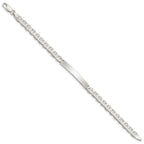 Sterling Silver 8inch Polished Engraveable Anchor Link ID Bracelet