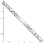 Sterling Silver 8inch Polished Engraveable Anchor Link ID Bracelet