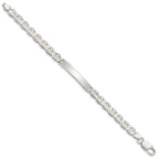 Sterling Silver Polished Engraveable Anchor Link ID Bracelet