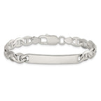 Sterling Silver Engraveable Anchor Link ID Bracelet
