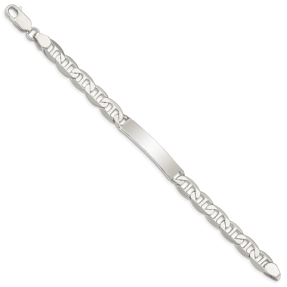 Sterling Silver 8inch Polished Engraveable Anchor Link ID Bracelet