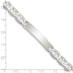 Sterling Silver 8inch Polished Engraveable Anchor Link ID Bracelet