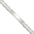 Sterling Silver 7inch Polished Engraveable Anchor Link ID Bracelet