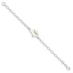 Sterling Silver Polished Angel Baby Engraveable ID Bracelet