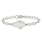 Sterling Silver Polished Angel Baby Engraveable ID Bracelet