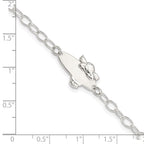 Sterling Silver Polished Angel Baby Engraveable ID Bracelet