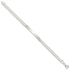 Sterling Silver Curb Link ID Bracelet