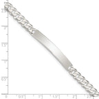 Sterling Silver Curb Link ID Bracelet