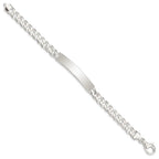 Sterling Silver Curb Link ID Bracelet