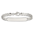 Sterling Silver Curb Link ID Bracelet