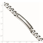 Sterling Silver Antiqued Satin  Curb Link ID Bracelet