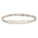 Sterling Silver Double Chain Fancy Link ID Bracelet
