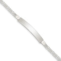 Sterling Silver Double Chain Fancy Link ID Bracelet