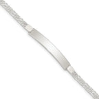 Sterling Silver Double Chain Fancy Link ID Bracelet