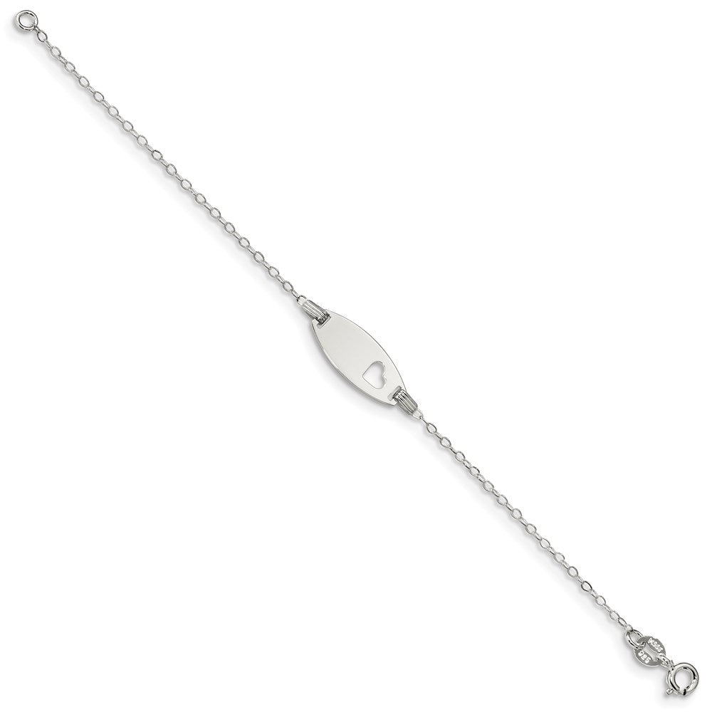 Sterling Silver Children's ID with Heart Bracelet
