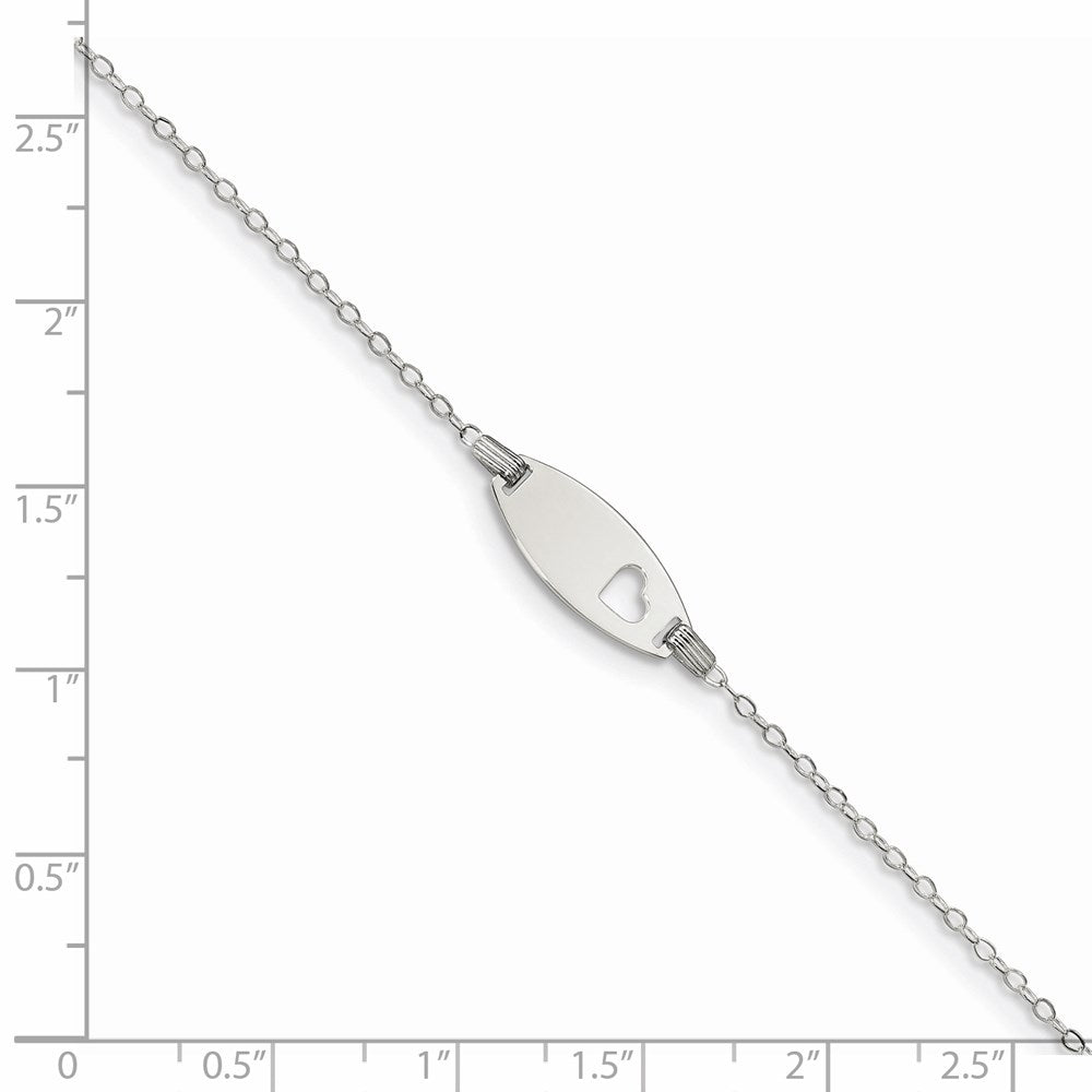 Sterling Silver Children's ID with Heart Bracelet